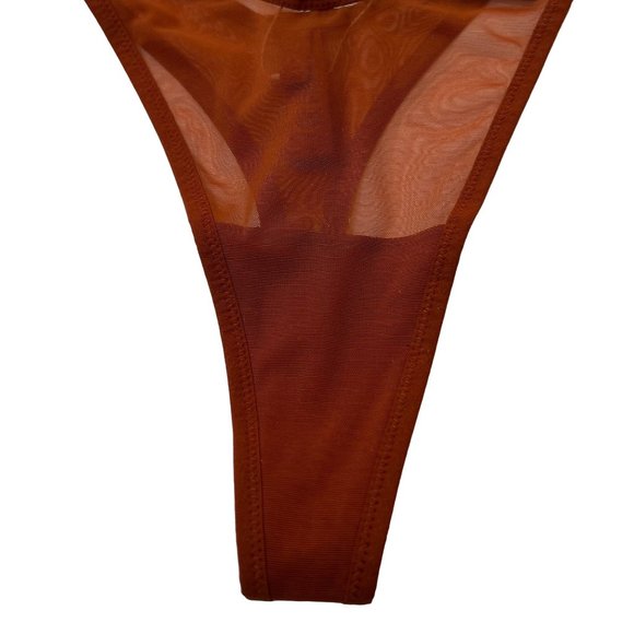 SKIMS Lot of 2 Ultra Fine Mesh Micro Dipped Thong Chili Womens 4X - Picture 7 of 12